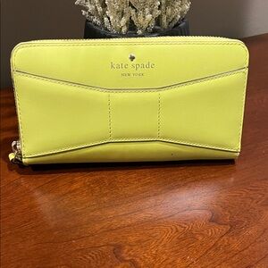 Kate Spade Neon Yellow Zip Wallet